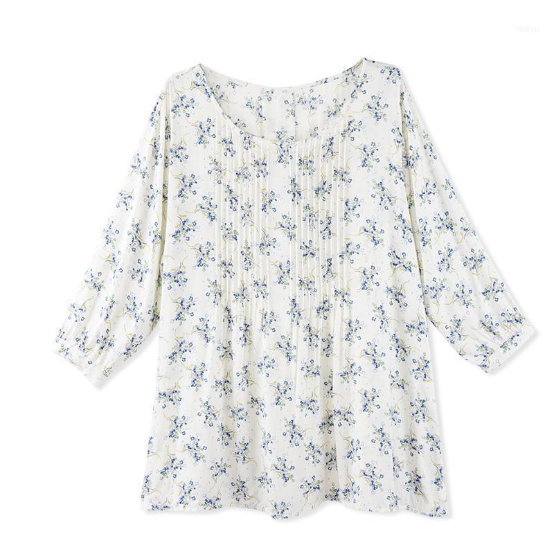 Office Lady Plus Size Women Blouse And Tops Fold O-neck Female Loose Shirt Three Quarter Sleeve Floral Busas Clothes Women's Blouses &, White
Office Lady Plus Size Women Blouse And Tops Fold O-neck Female Loose Shirt Three Quarter Sleeve Floral Busas Clothes Women's Blouses &, White