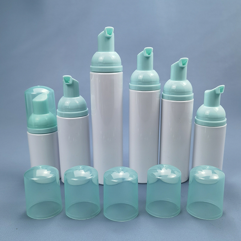 30ml PET white foaming cleanser bottle travel size foam dispenser pump soap bottles 30ml with pink white rose gold foamer pump