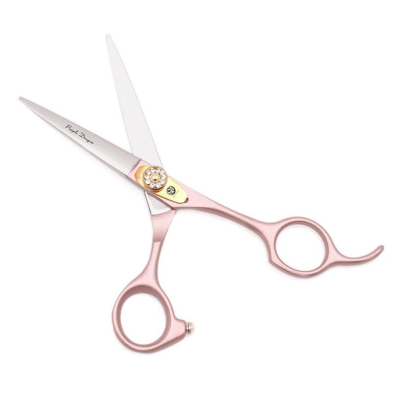 Barber Professional Scissors Purple Dragon 5.5" 6" 7" Japan Steel Cutting Hairdressing Thinning Shears Rose Gold 9105# 220317