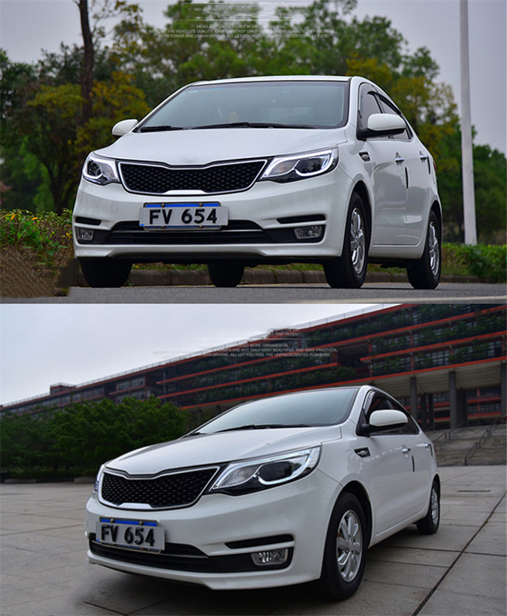 Head Lamp For Kia K2 20 15-20 17 RIO Cars Headlights DRL Turn Signal High+Low Beam Lens Running Light Front Lamp