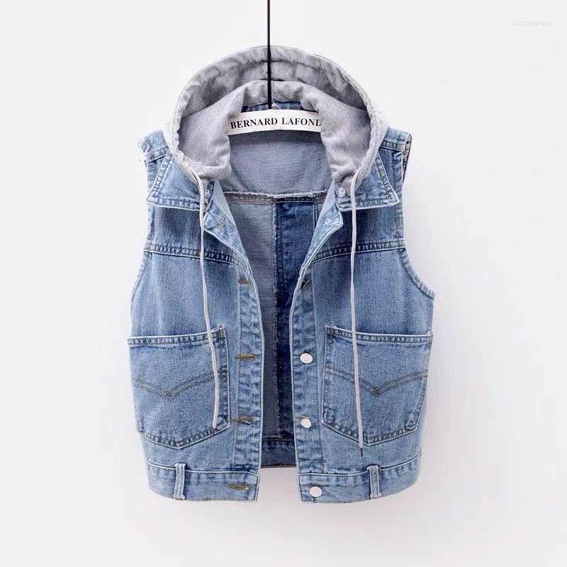 Women' Vests Women Demin Jacket 2022 Spring Korean Easy Match Hooded Denim Vest Sleeveless Tops Luci22, Blue
Women' Vests Women Demin Jacket 2022 Spring Korean Easy Match Hooded Denim Vest Sleeveless Tops Luci22, Blue
