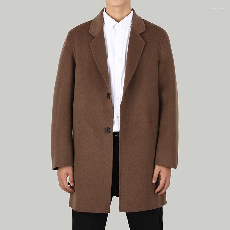 Men' Wool & Blends Korean Double-Sided Woolen Coat Casual Mid-Length 2022 Winter Thick Windbreaker Jacket For Men Clothing Trend Kend22, Black
Men' Wool & Blends Korean Double-Sided Woolen Coat Casual Mid-Length 2022 Winter Thick Windbreaker Jacket For Men Clothing Trend Kend22, Black
