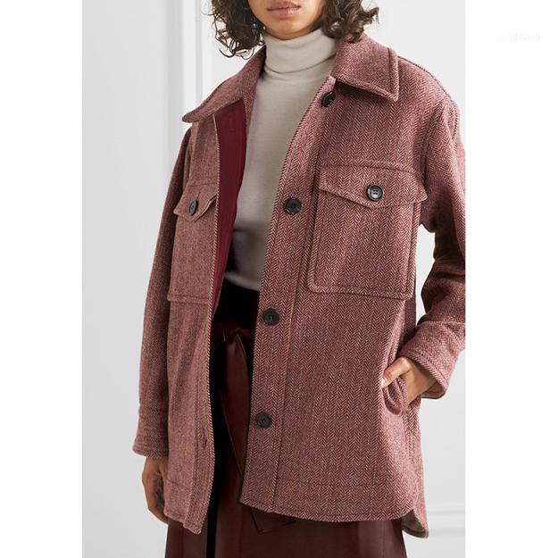 Women' Jackets 2022 Autumn Winter French Tooling Style Big Pocket Collage Color Herringbone Tweed Wool Blending Jacket, Red
Women' Jackets 2022 Autumn Winter French Tooling Style Big Pocket Collage Color Herringbone Tweed Wool Blending Jacket, Red