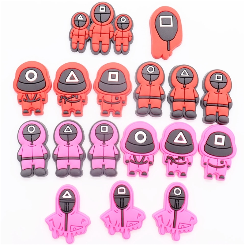 50pcs Wholesale PVC Squid Game Square Soldier Shoe Decorations Garden Shoes Accessories Fit Adult Backpack Croc Jibz Charm
50pcs Wholesale PVC Squid Game Square Soldier Shoe Decorations Garden Shoes Accessories Fit Adult Backpack Croc Jibz Charm