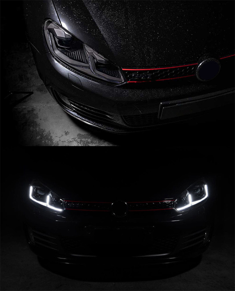 2 PCS Car Lights Parts For VW Golf 6 MK6 jetta R20 2009-2012 Black Samurai Style Head lamps LED Headlight LED Dual beam lens