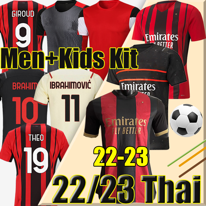 22/23 IBRAHIMOVIC Soccer Jerseys Fans Player Version 2022 2023 Ukraine GIROUD M.MAIGNAN TONALI Kessie THEO ÇALHANOGLU REBIC Men Kids Kits sock Full sets football shirt, 21-22 away kit
22/23 IBRAHIMOVIC Soccer Jerseys Fans Player Version 2022 2023 Ukraine GIROUD M.MAIGNAN TONALI Kessie THEO ÇALHANOGLU REBIC Men Kids Kits sock Full sets football shirt, 21-22 away kit