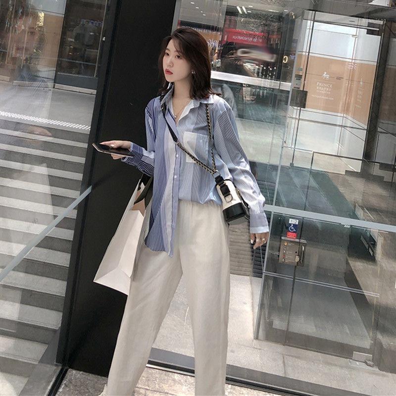 Women' Blouses & Shirts Patchwork Stripe Shirt Female Retro Hong Kong Style Looselong-sleeved Blouse Chemise Femme Blusas De Mujer 2022, As picture
Women' Blouses & Shirts Patchwork Stripe Shirt Female Retro Hong Kong Style Looselong-sleeved Blouse Chemise Femme Blusas De Mujer 2022, As picture