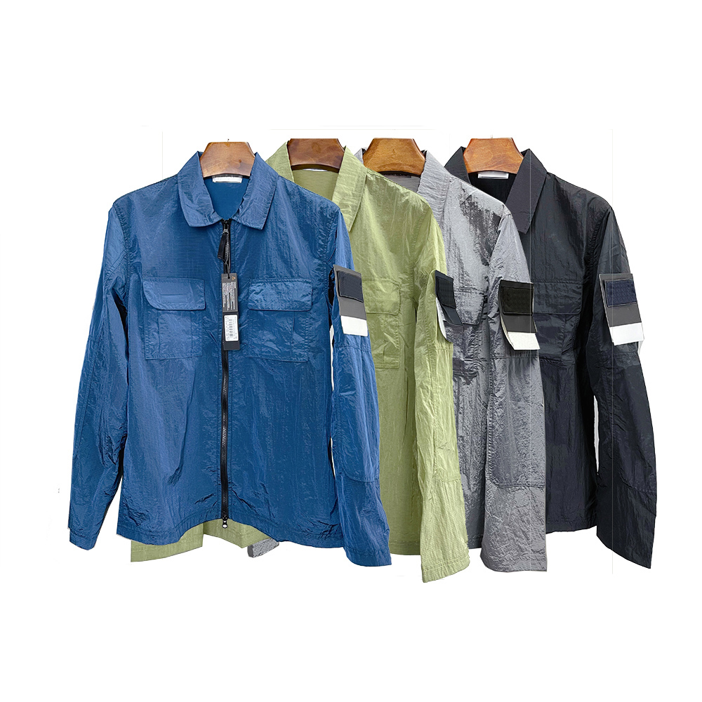 Mens Jacket SI Designer Windbreaker Metal Reflective Nylon Patched Pockets Chore Coat Jean Jacket Embroidered Armbands Quick-Drying Thin Top Quality, Gray
Mens Jacket SI Designer Windbreaker Metal Reflective Nylon Patched Pockets Chore Coat Jean Jacket Embroidered Armbands Quick-Drying Thin Top Quality, Gray