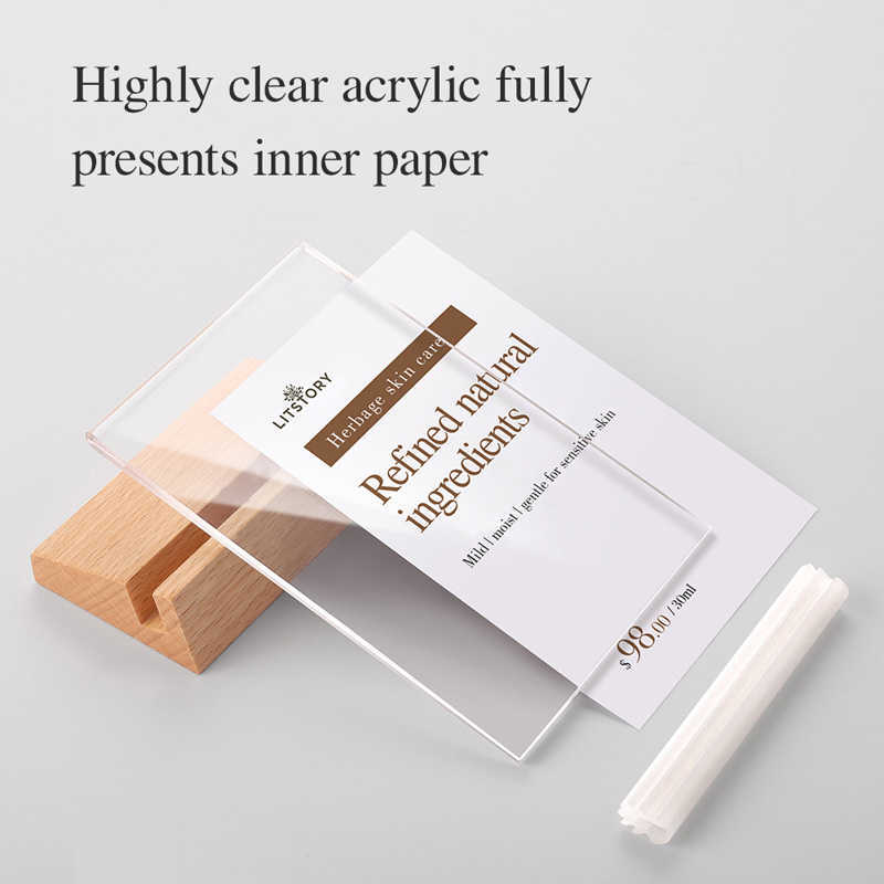 A5 Wooden Base Stand L-shaped Display Frame Photo Frame Desktop