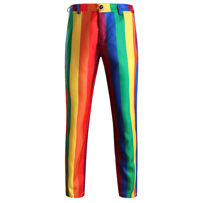 Blazer Set Men Rainbow Striped Print BlazerPantsVest 3 Pieces Prom Suits For Men Costume Homme Party Blazer Masculino 4XL 220817