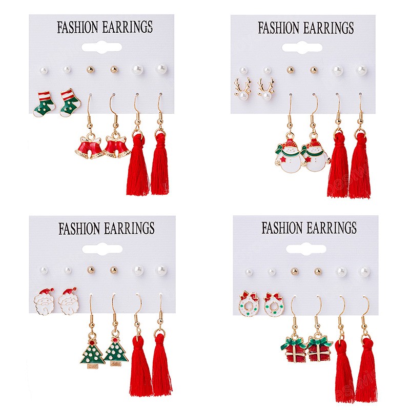 6 Pairs Christmas Dangle Earrings Trendy Xmas Tree Elk Snowman Santa Claus Tassel Earring For Women Girls Jewelry Gifts
6 Pairs Christmas Dangle Earrings Trendy Xmas Tree Elk Snowman Santa Claus Tassel Earring For Women Girls Jewelry Gifts