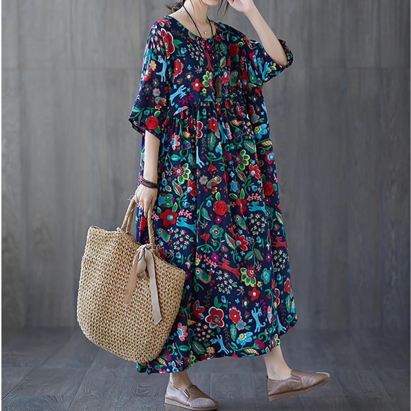 Plus Size Dresses BIG Summer Women Fashion Novelty Flower Print Tops Ladies Female Large Long Casual Loose Ruffles Drapped Cotton Dress, Multi
Plus Size Dresses BIG Summer Women Fashion Novelty Flower Print Tops Ladies Female Large Long Casual Loose Ruffles Drapped Cotton Dress, Multi