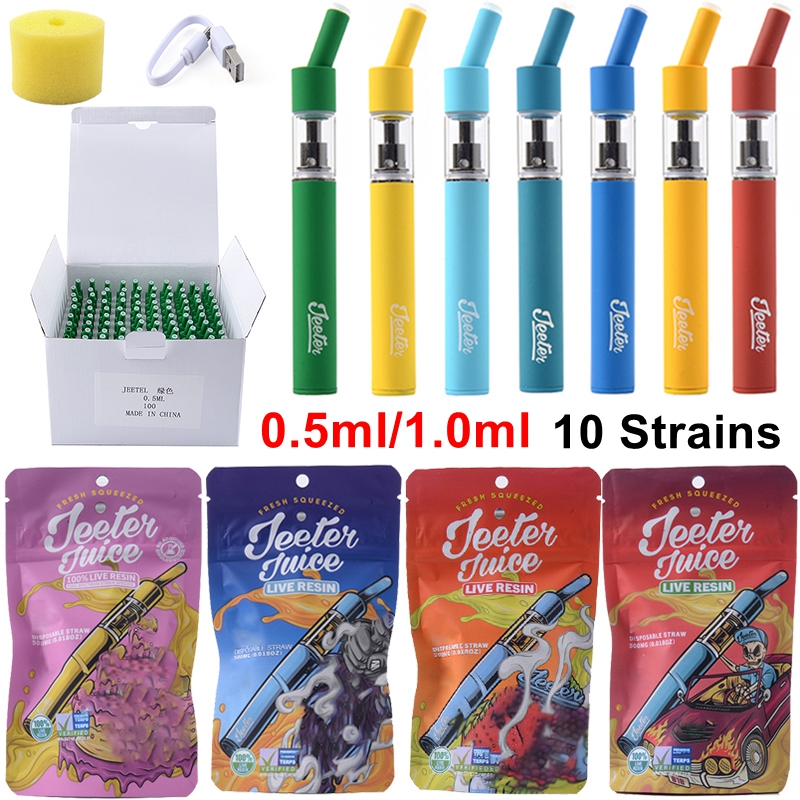 Rechargeable JEETER JUICE Vape Pen E Cigarettes Carts 180mAh Micro USB Vapes Atomizers Disposable 10 Strains Device Pods Empty 0.5ML 1ML Vaporizer With Mylar Bag
Rechargeable JEETER JUICE Vape Pen E Cigarettes Carts 180mAh Micro USB Vapes Atomizers Disposable 10 Strains Device Pods Empty 0.5ML 1ML Vaporizer With Mylar Bag