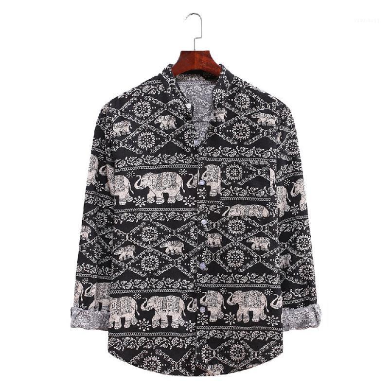 Men's Casual Shirts Ethnic Printed Aloha Cotton Linen Turn Down Collar Autumn Spring Long-sleeved Shirt Streetwear Loose Basic Tops, White
Men's Casual Shirts Ethnic Printed Aloha Cotton Linen Turn Down Collar Autumn Spring Long-sleeved Shirt Streetwear Loose Basic Tops, White