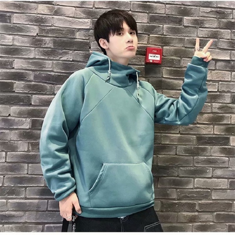 Hoodie Men's Wild Winter Students Korean Version of Loose Couple Men Women High Collar Plus Fleece Hooded Jacket Sweatshirts 220816