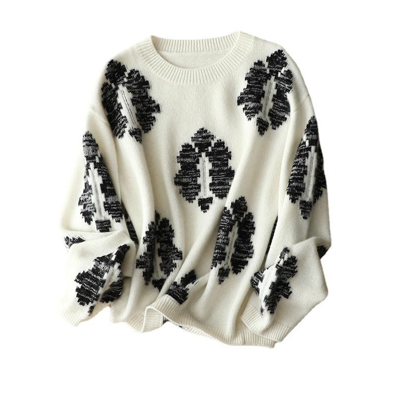 Women's Sweaters Shuchan 100% Cashmere For Women Embroidery Geometric High Street O-Neck A-straight Keep Warm Fashion Pullover Tops, White;black
Women's Sweaters Shuchan 100% Cashmere For Women Embroidery Geometric High Street O-Neck A-straight Keep Warm Fashion Pullover Tops, White;black