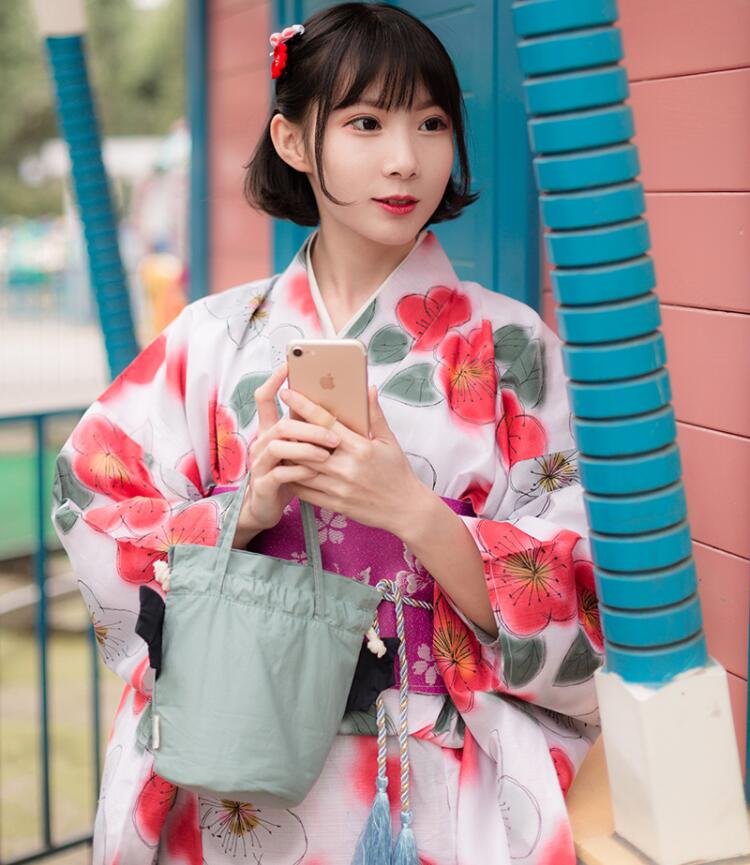 Oriental Ethnic Clothing Sakura Pattern kimono women's cotton Japanese bathrobe traditional kimono formal occasion dress