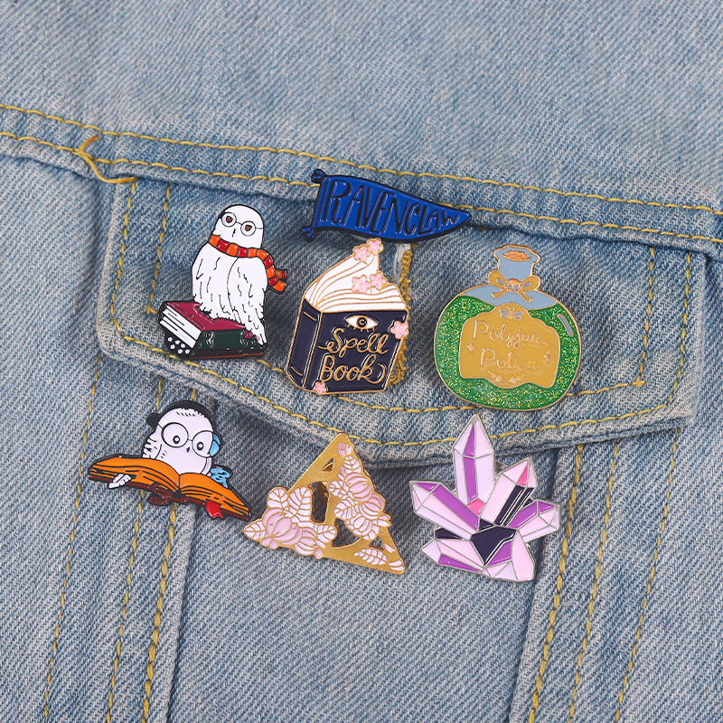 Witch Wizard Enamel Pins Wholesale Price Magic Owl Potion Crystal Book Custom Brooches Clothes Hat Badge Gifts for Women Men, Mixed colors
Witch Wizard Enamel Pins Wholesale Price Magic Owl Potion Crystal Book Custom Brooches Clothes Hat Badge Gifts for Women Men, Mixed colors