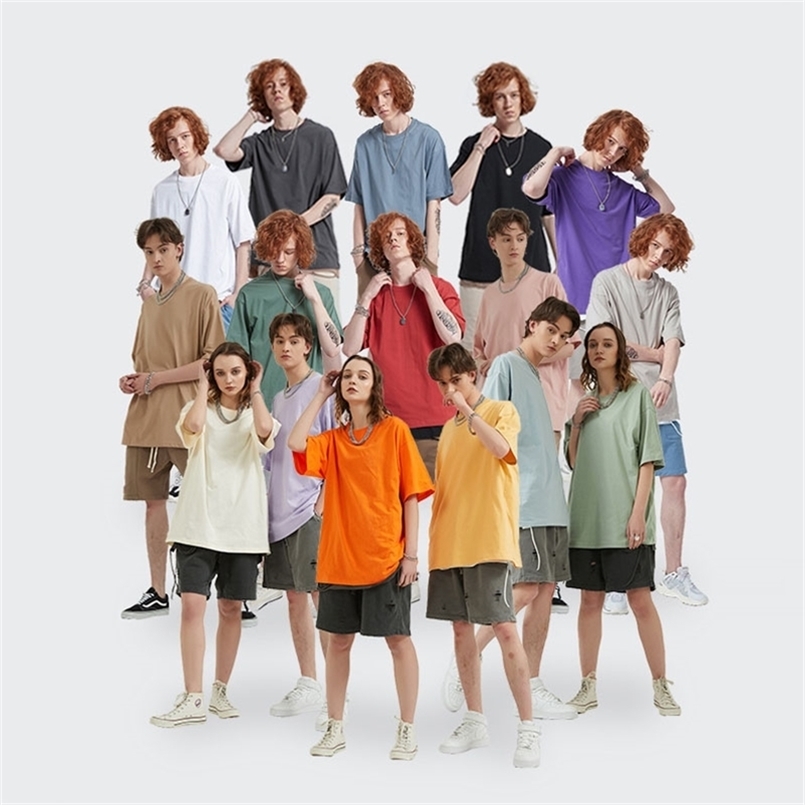 Oversized Men's Cotton T-Shirts Hip Hop Harajuku Solid Color Casual Loose O Neck Short Sleeve Tshirts Couples Fashion Streetwear 220407
Oversized Men's Cotton T-Shirts Hip Hop Harajuku Solid Color Casual Loose O Neck Short Sleeve Tshirts Couples Fashion Streetwear 220407