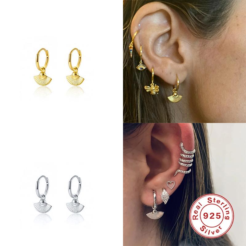 Hoop & Huggie Aide 100% Real 925 Sterling Silver Earrings With Fan Shaped Pendant For Women Hoops Korean Fine Jewelry PendientesHoop
Hoop & Huggie Aide 100% Real 925 Sterling Silver Earrings With Fan Shaped Pendant For Women Hoops Korean Fine Jewelry PendientesHoop