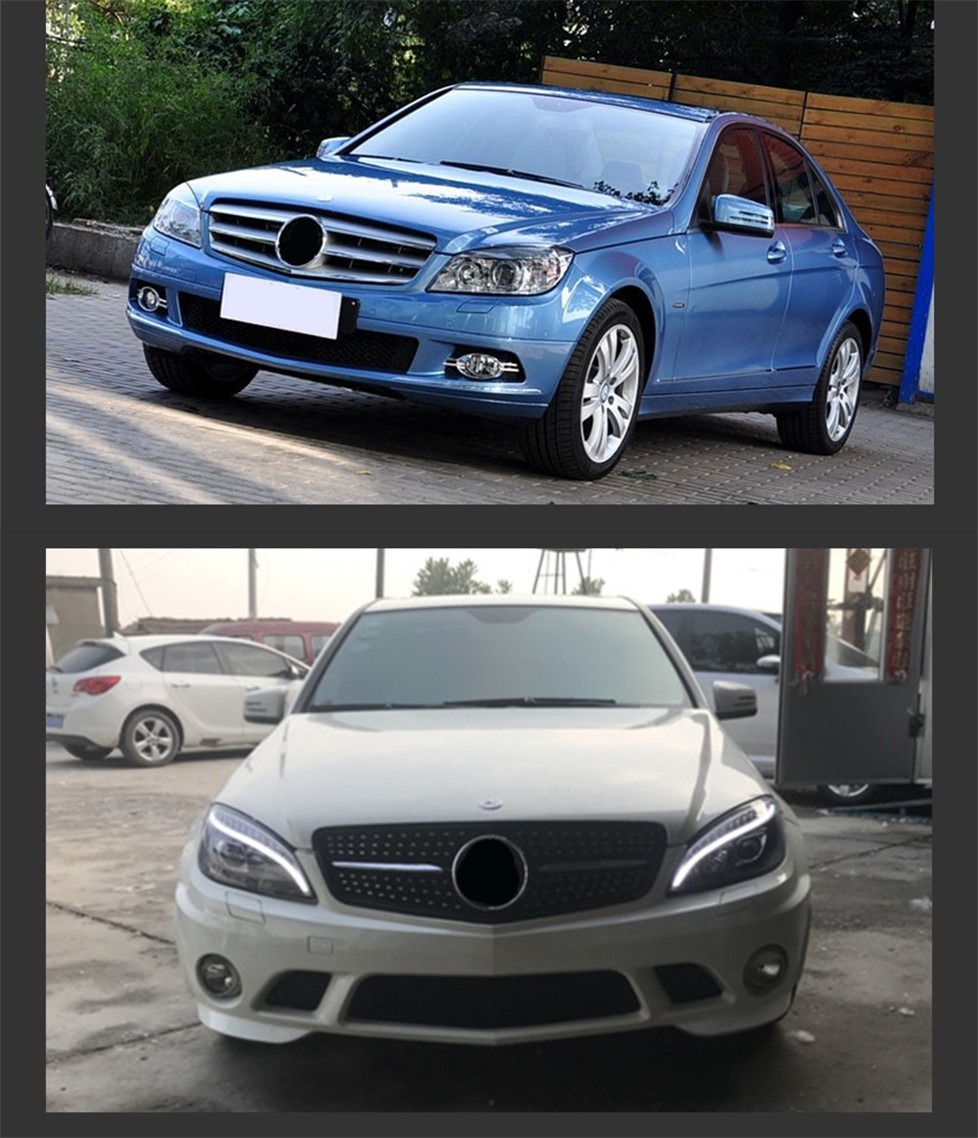 Headlight Assembly For W204 C200 C300 C260 2007-2010 Xenon Bulb Headlight High Beam Daytime Lights Turn Signal