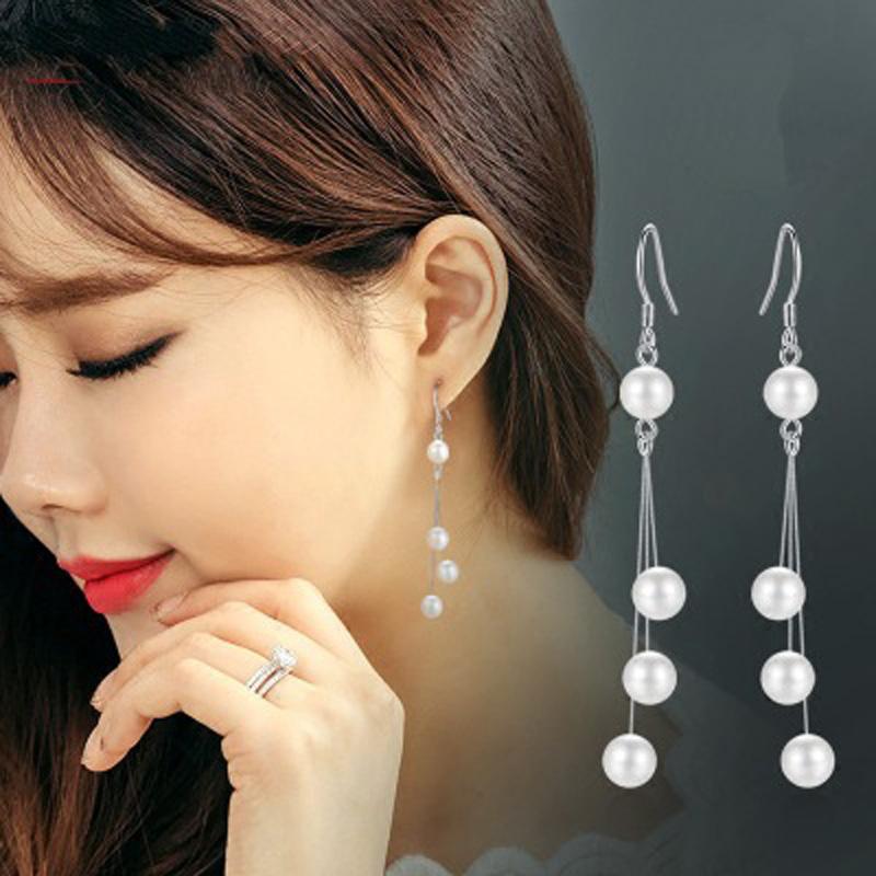 Hoop & Huggie Romantic 925 Sterling Silver Earrings For Women Jewelry Vintage Long Tassel Pearl Earring Female Wedding Accessories KOFSACHoo
Hoop & Huggie Romantic 925 Sterling Silver Earrings For Women Jewelry Vintage Long Tassel Pearl Earring Female Wedding Accessories KOFSACHoo