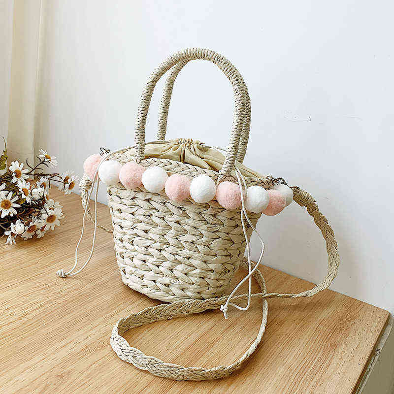 Net Red Fashion Wool Ball Woven Handbag Summer New Rural Grass Woven Messenger Bag Women's Bag Beach Bag 220614, Creamy-white
Net Red Fashion Wool Ball Woven Handbag Summer New Rural Grass Woven Messenger Bag Women's Bag Beach Bag 220614, Creamy-white