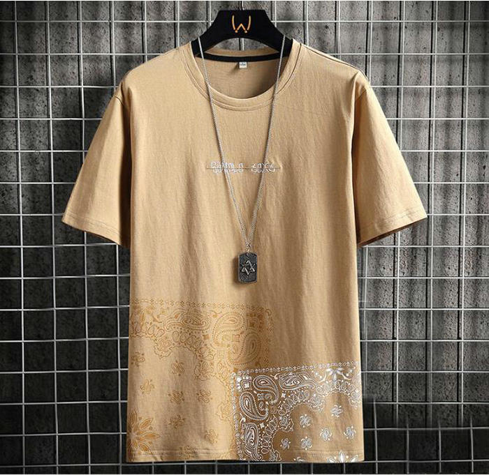 Fashion Mens Printed T Shirt 2025 Summer Short Sleeve Men's Tee Tops Casual Cotton Shirt Men Clothes