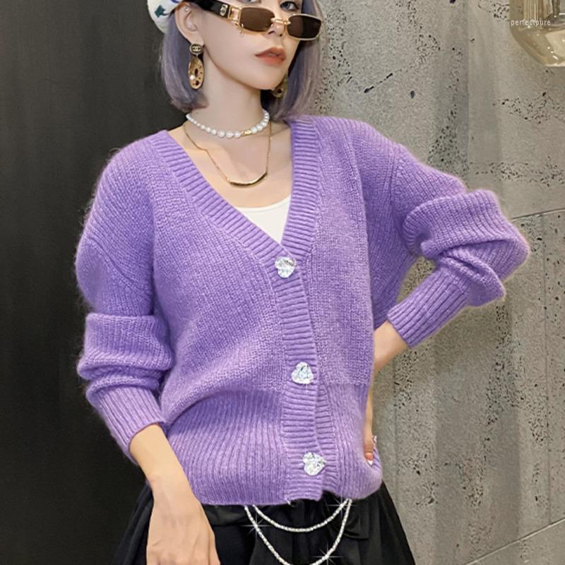 Women's Knits & Tees XUXI V-Neck Sweater Cardigan Women Autumn Winter 2022 Loose Sequin Purple Mohair Female E3279 Perf22
Women's Knits & Tees XUXI V-Neck Sweater Cardigan Women Autumn Winter 2022 Loose Sequin Purple Mohair Female E3279 Perf22