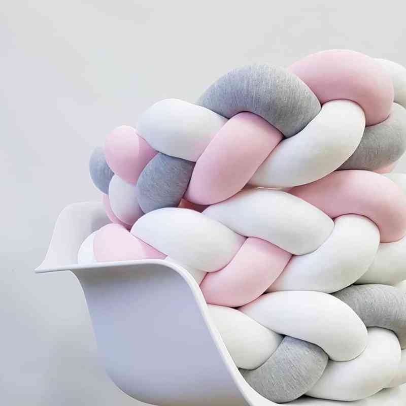 3M Baby Bed Bumper Braid Knot Pillow Cushion Bumper for Infant Crib Protector Cot Bumper Tour De Lit Bebe Tresse Room Decor AA220326