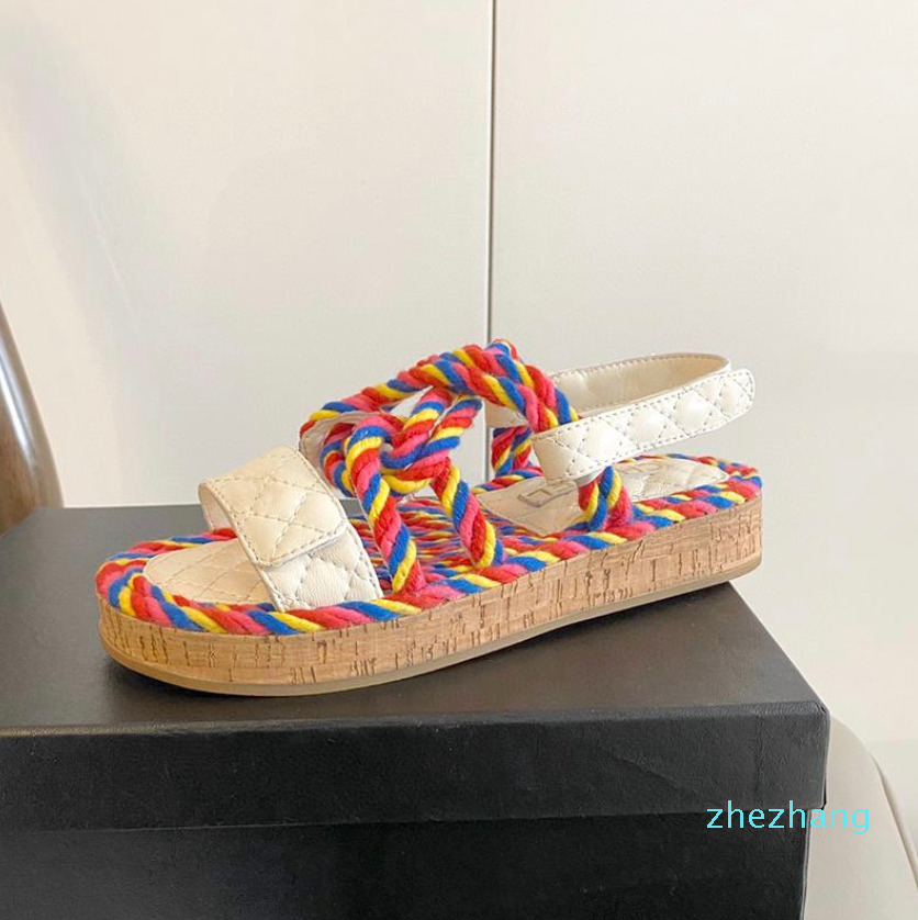 Designer Platform Sandal blade women's hemp rope woven metal chain sandal slipper designer fashion luxury elegant simple material flat shoes, Color 1
Designer Platform Sandal blade women's hemp rope woven metal chain sandal slipper designer fashion luxury elegant simple material flat shoes, Color 1