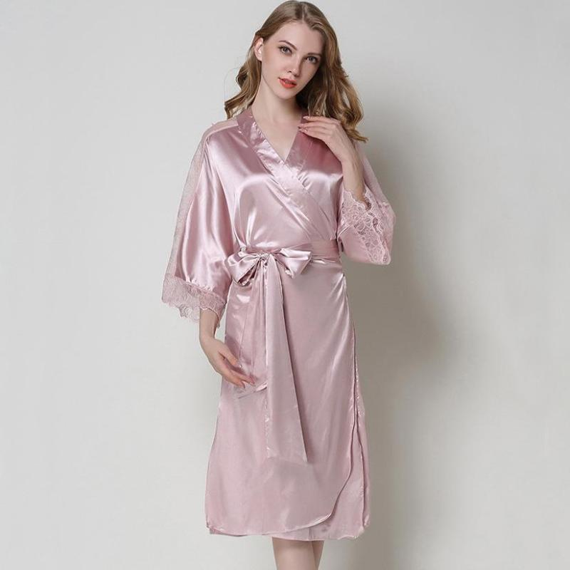 Women's Sleepwear Pink Bride Kimono Wedding Robe Women Lace Satin Lingerie Sleep Gown With Belt Bathrobe Nightdress Summer Lounge Wear, Gray
Women's Sleepwear Pink Bride Kimono Wedding Robe Women Lace Satin Lingerie Sleep Gown With Belt Bathrobe Nightdress Summer Lounge Wear, Gray