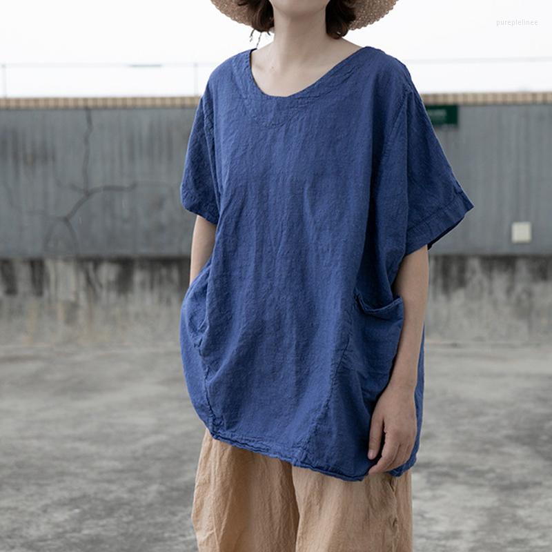 Women's T-Shirt Johnature Women Cotton Linen T-Shirts V-Neck Short Sleeve Blue Tops 2022 Summer Pockets Original Vintage Female Tees Tshirts
Women's T-Shirt Johnature Women Cotton Linen T-Shirts V-Neck Short Sleeve Blue Tops 2022 Summer Pockets Original Vintage Female Tees Tshirts