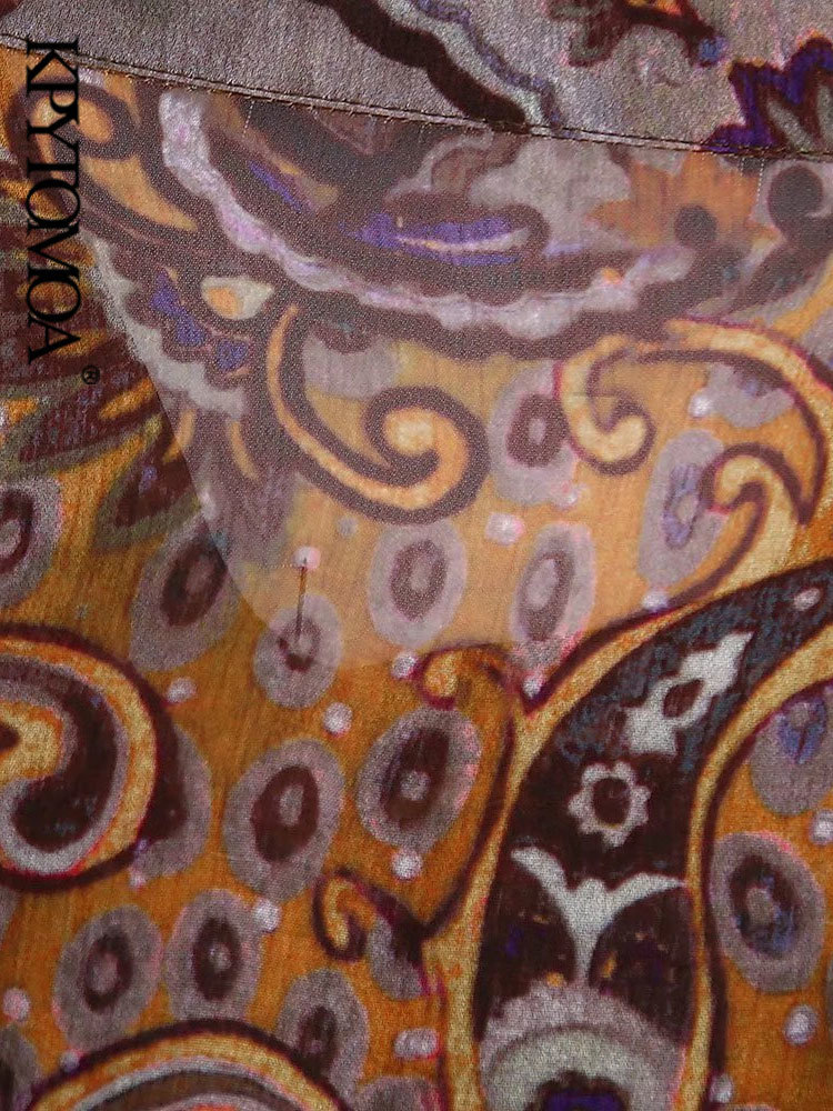 Women Fashion With Belt Paisley Print Mini Dress Vintage Long Sleeve Ruffled Hem Female Dresses Vestidos Mujer 220526