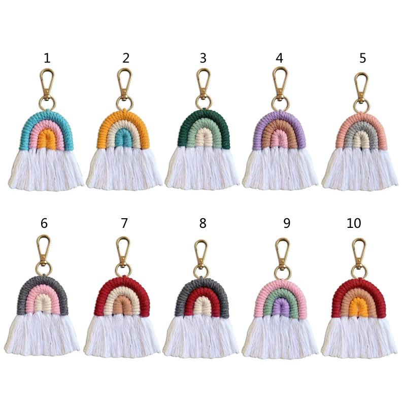 Keychains Y51E Boho Rainbow Keychain Macrame Key Holder Car Ring Bag Decoration For Women Girl Boys Gift Present 10 Style
Keychains Y51E Boho Rainbow Keychain Macrame Key Holder Car Ring Bag Decoration For Women Girl Boys Gift Present 10 Style