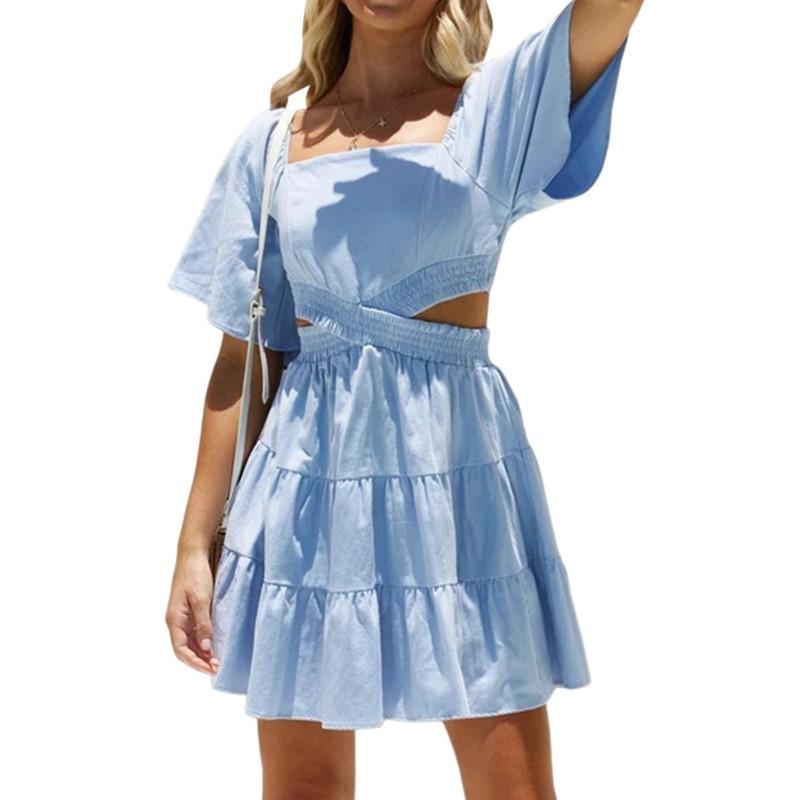 Party Dresses Women Summer Dress Plain Midi Sleeve Square Neck Ruched Elastic Band Hollow Ladies Party/Club/Bar Style OutfitsParty
Party Dresses Women Summer Dress Plain Midi Sleeve Square Neck Ruched Elastic Band Hollow Ladies Party/Club/Bar Style OutfitsParty