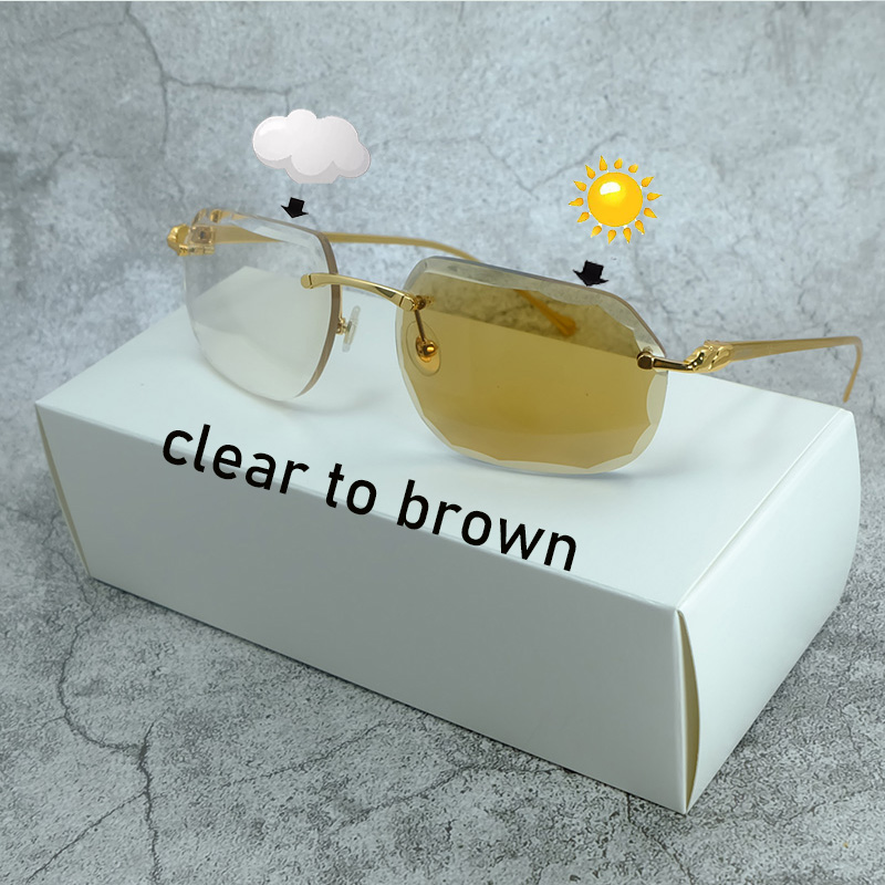 Color Change Sunglasse Carter Stylish Photochromic 4 Season Sun Glasses Two Colors Lenses Shades Eyewear Diamond Cut Sunglass 2 Color Glasses