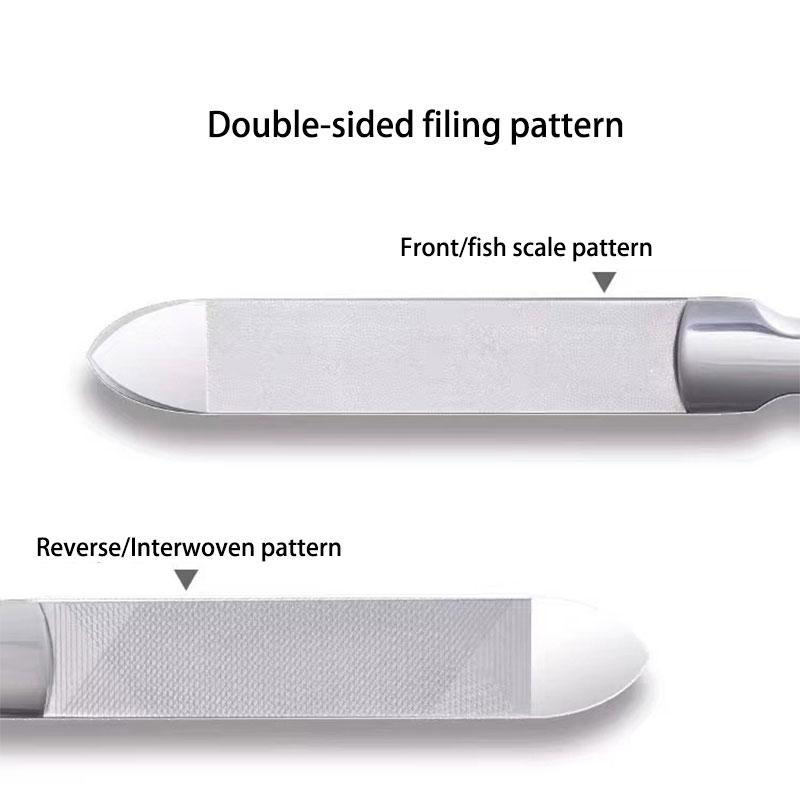 Nail Files Double Sided Art Sanding Washable File Rose Gold Stainless Steel Semilune Buffing Curved Professional Manicure Tools Limas De Unas De Doble
