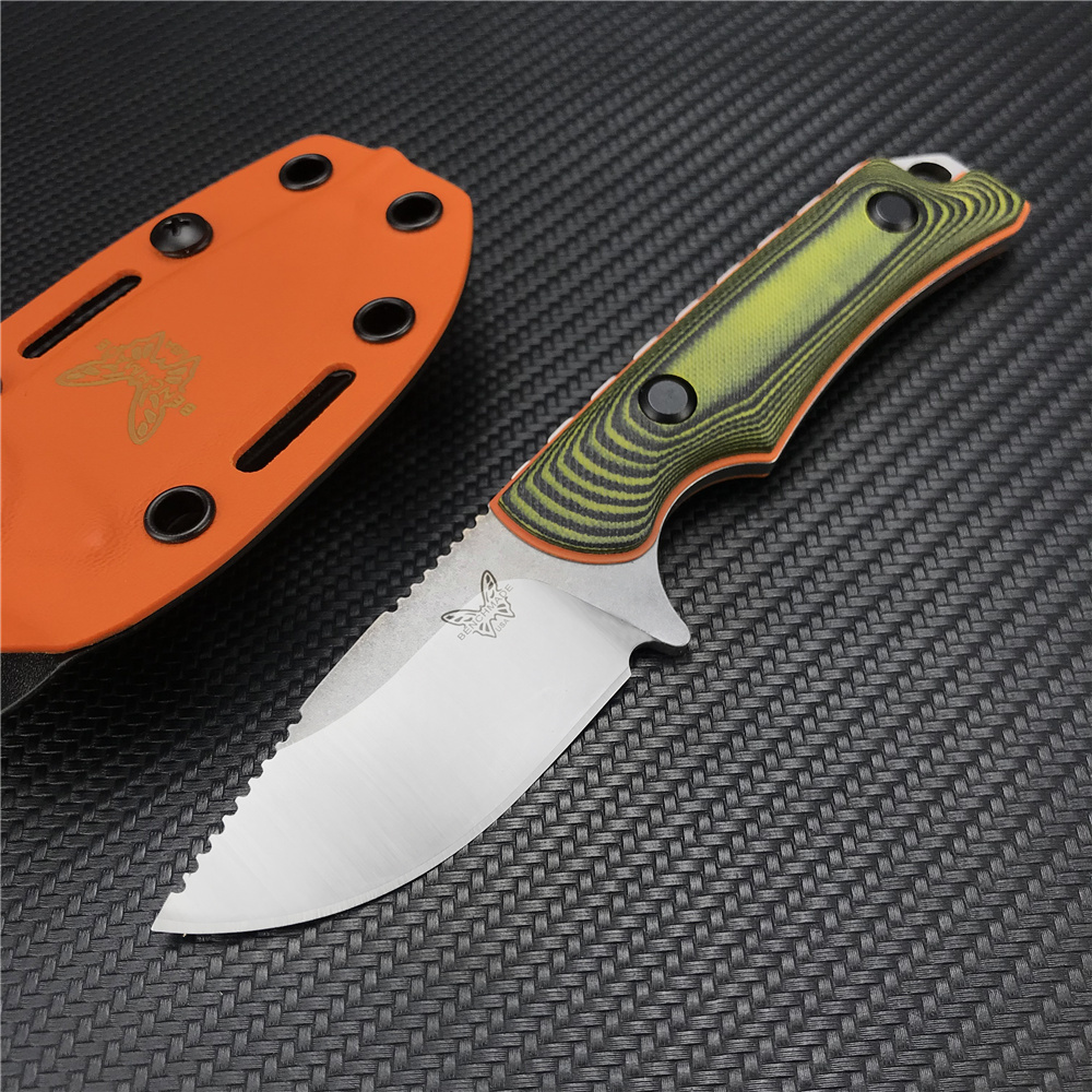 

Tactical Benchmade 15002 15017 Fixed Blade Knife Hidden Canyon Hunter S30V Blade Green G10 Handle Outdoor Hunting Camping Survival Knives BM 15017-1 535 9400 3300