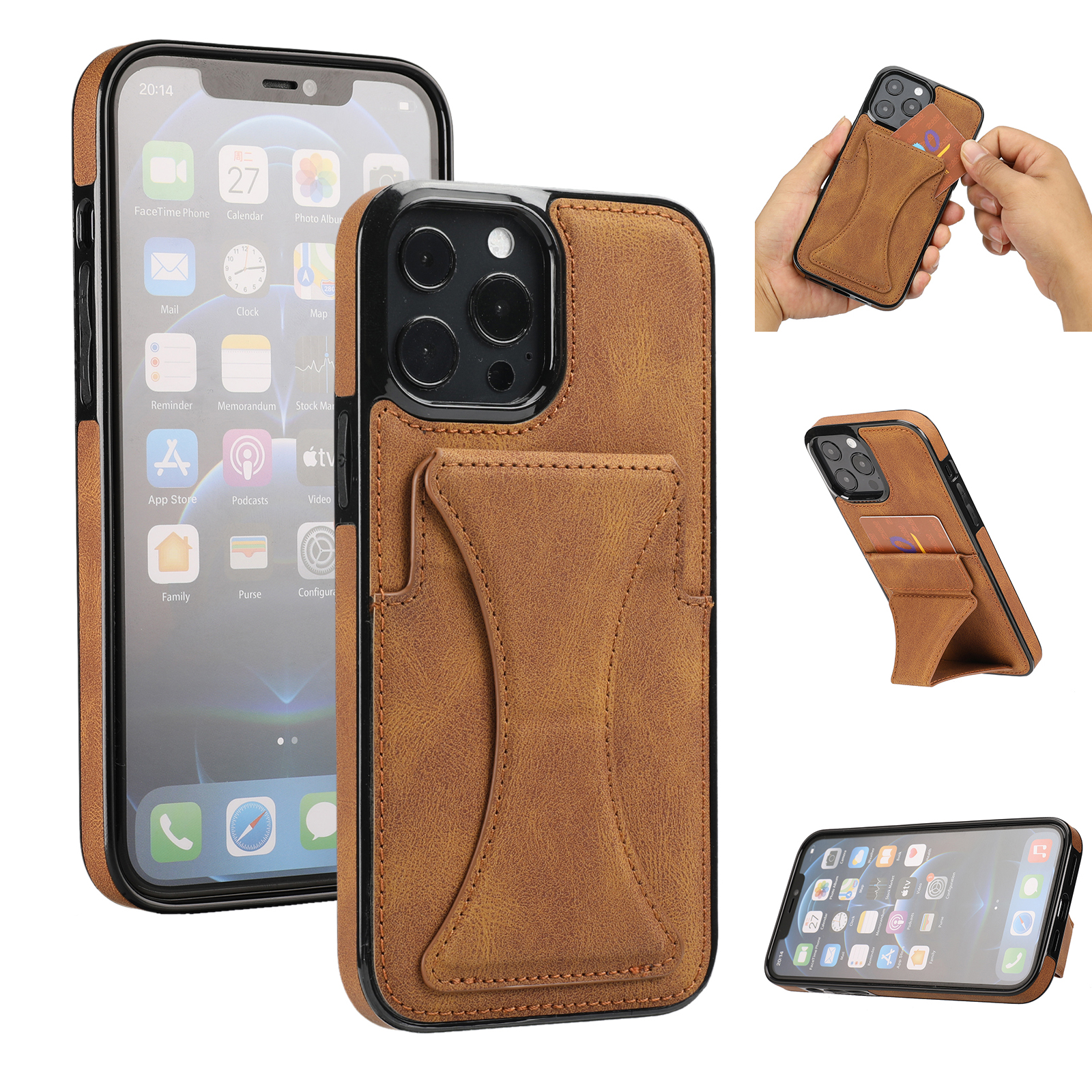 Slim Fit Retro Leather Credit Card Holder Slot Wallet Cases For iPhone 13 Pro Max 12 11 XR XS 8 7 Plus Kickstand Phone Cover, Black
Slim Fit Retro Leather Credit Card Holder Slot Wallet Cases For iPhone 13 Pro Max 12 11 XR XS 8 7 Plus Kickstand Phone Cover, Black