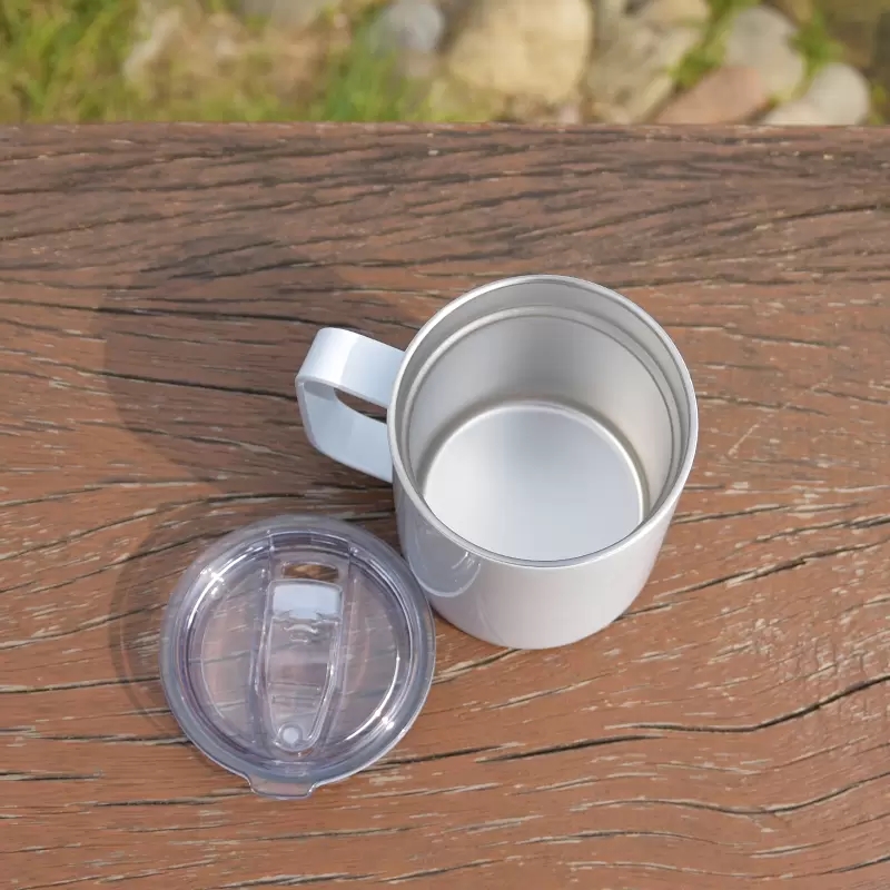 Local Warehouse 10oz Blank Sublimation Coffee Mug Cup with Handle white Subliamtion mug Stainless Steel Travel Tumblers with lids Z11