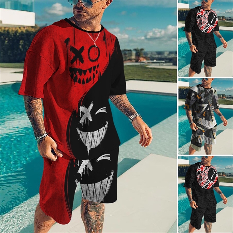 Men's 3D Printing Oversized Short Sleeve T Shirts Shorts Two Piece Sets Harajuku Trend Tracksuit Suits O Neck Graphic Clothes 220708
Men's 3D Printing Oversized Short Sleeve T Shirts Shorts Two Piece Sets Harajuku Trend Tracksuit Suits O Neck Graphic Clothes 220708
