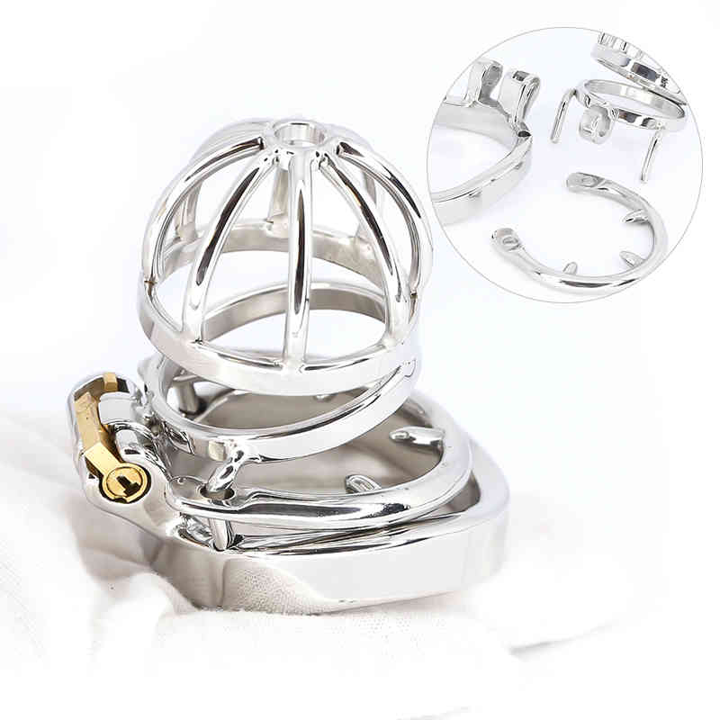Vibrator sexe toys pénis coq masseur meilleur cbt mâle de la courroie mâle dispositif de cage en acier inoxydable verrouillage de la bague avec c