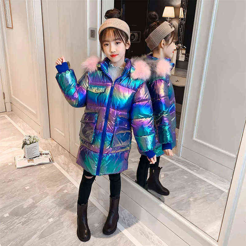 3-14 Year Children Winter Jacket For Girls Jacket Fashion Hooded Teenager Girls Long Parka Snowsuit Outerwear Christmas Children clothing J220718