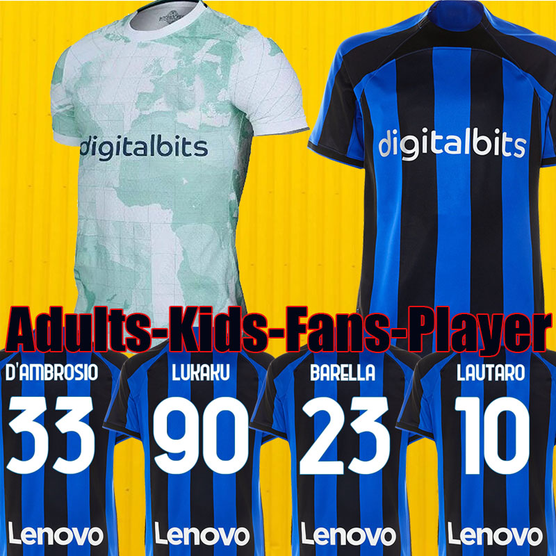 LAUTARO 22 23 inter milans soccer jerseys LUKAKU BARELLA CORREA ALEXIS BROZOVIC INTERS DZEKO ERIKSEN VIDAL tops 2022 2023 football shirts men kids kit sets uniforms, Away sea
LAUTARO 22 23 inter milans soccer jerseys LUKAKU BARELLA CORREA ALEXIS BROZOVIC INTERS DZEKO ERIKSEN VIDAL tops 2022 2023 football shirts men kids kit sets uniforms, Away sea