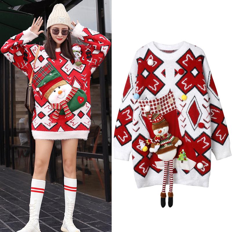 Women's Sweaters Christmas Women Sweater Pullover Tops Color Block Print Fashion Long Sleeve Loose O-Neck Warm Knitted Jumpers Knitwear Red, White;black
Women's Sweaters Christmas Women Sweater Pullover Tops Color Block Print Fashion Long Sleeve Loose O-Neck Warm Knitted Jumpers Knitwear Red, White;black