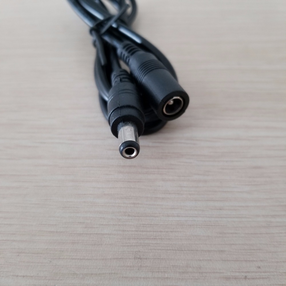 DC 12V 5.5mm Male to Female Power Adapter Cable Converter Connecter 1M Black
