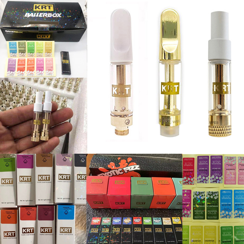 KRT Carts 0.8ml 1.0ml Gold Ceramic Glass White Atomizers With Packaging Box 10 Strains Labels 510 Thread Vape Cartridges
KRT Carts 0.8ml 1.0ml Gold Ceramic Glass White Atomizers With Packaging Box 10 Strains Labels 510 Thread Vape Cartridges