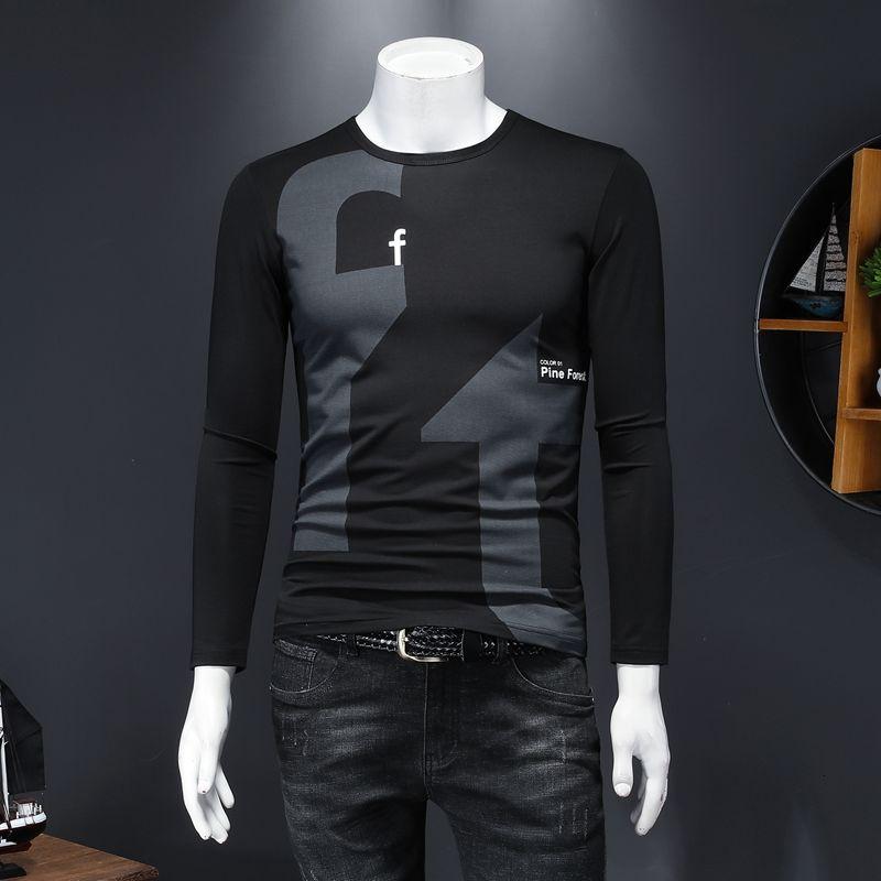 Men's T-Shirts 2022 Spring Long-sleeved T-shirt Male Letter Printing Pattern Trend Wild Personality Cotton Round Neck Tide, Black
Men's T-Shirts 2022 Spring Long-sleeved T-shirt Male Letter Printing Pattern Trend Wild Personality Cotton Round Neck Tide, Black