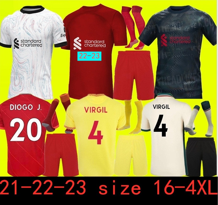 21 22 23 Liverpoo l Soccer Jerseys SALAH FIRMINO THIAGO KONATE LVP Football Shirt 2021 2022 2023 VIRGIL Diogo Jota MANE KEITA JONES Thailand quality Adults and kids, Fans 22 23 home